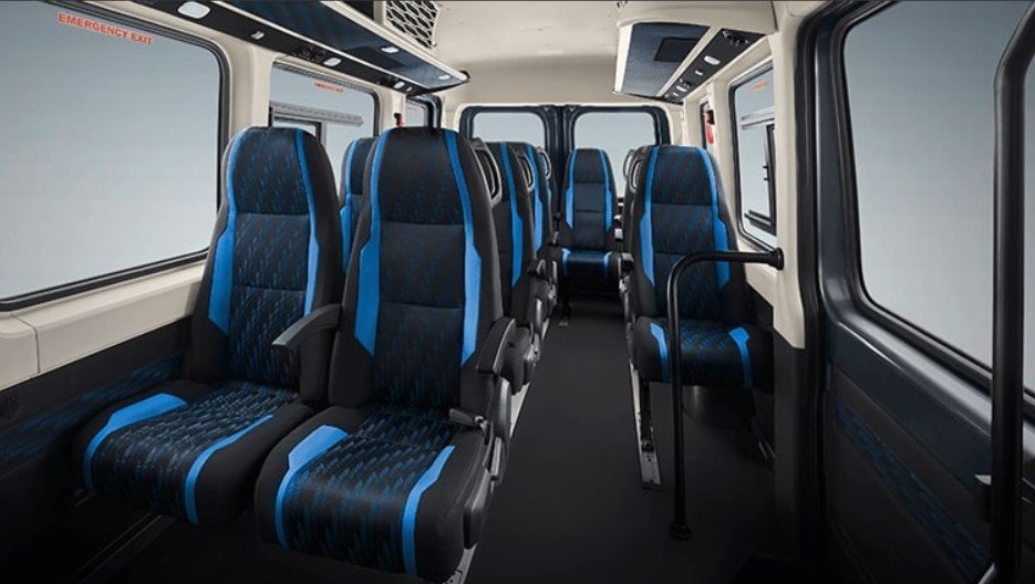 Force Urbania luxury interior showing reclining leather seats and ambient lighting